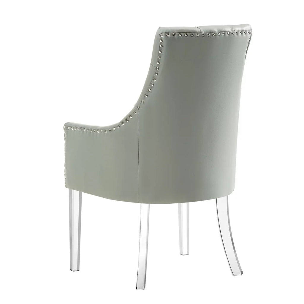 Set of 2 Button Tufted Nailhead Trim Dining Chair C668