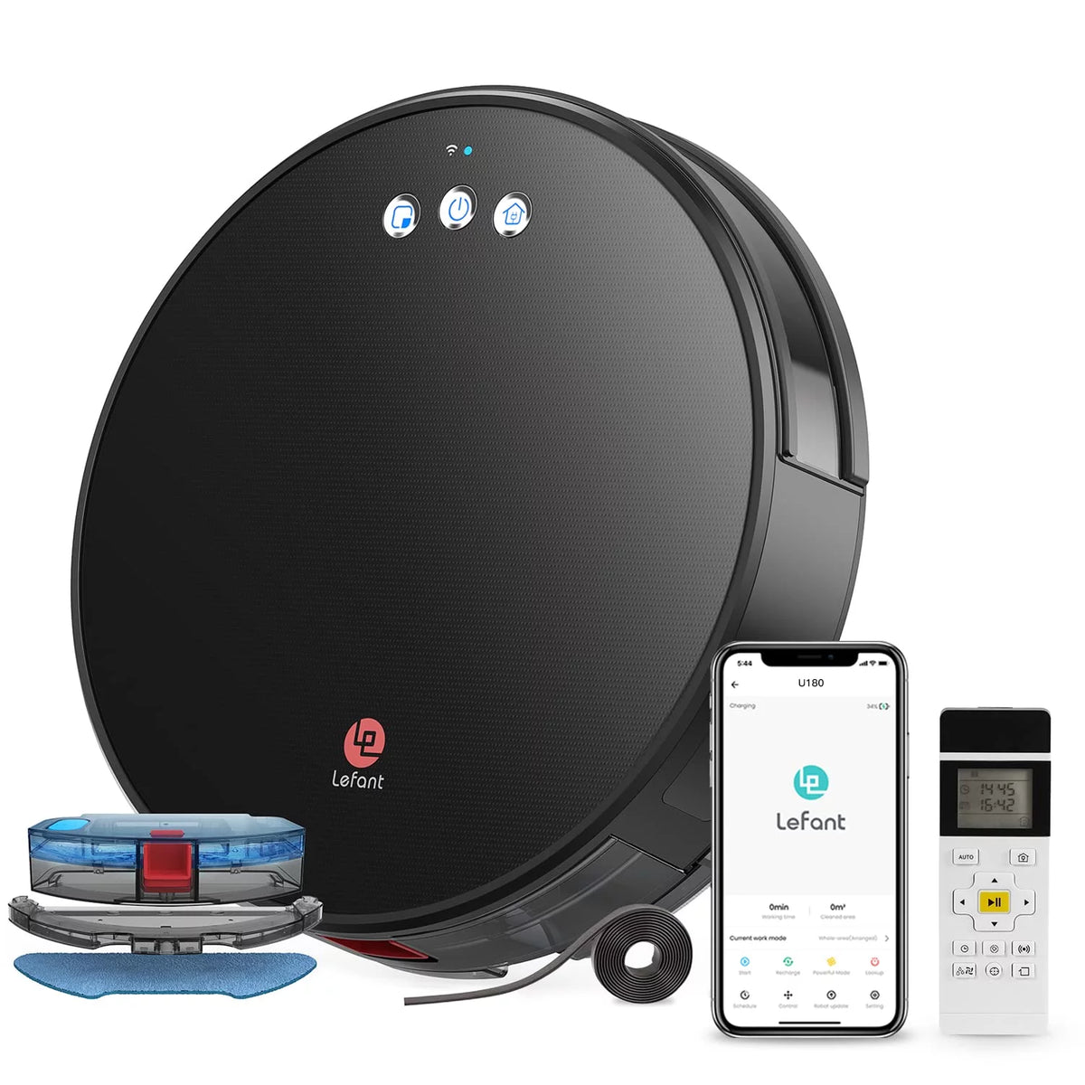 Robot Vacuum Cleaner and Mop, 160ml Water Tank, 3-in-1 N7381