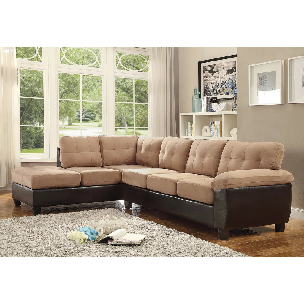 Mocha Faux Leather Sectional Sofa O543084