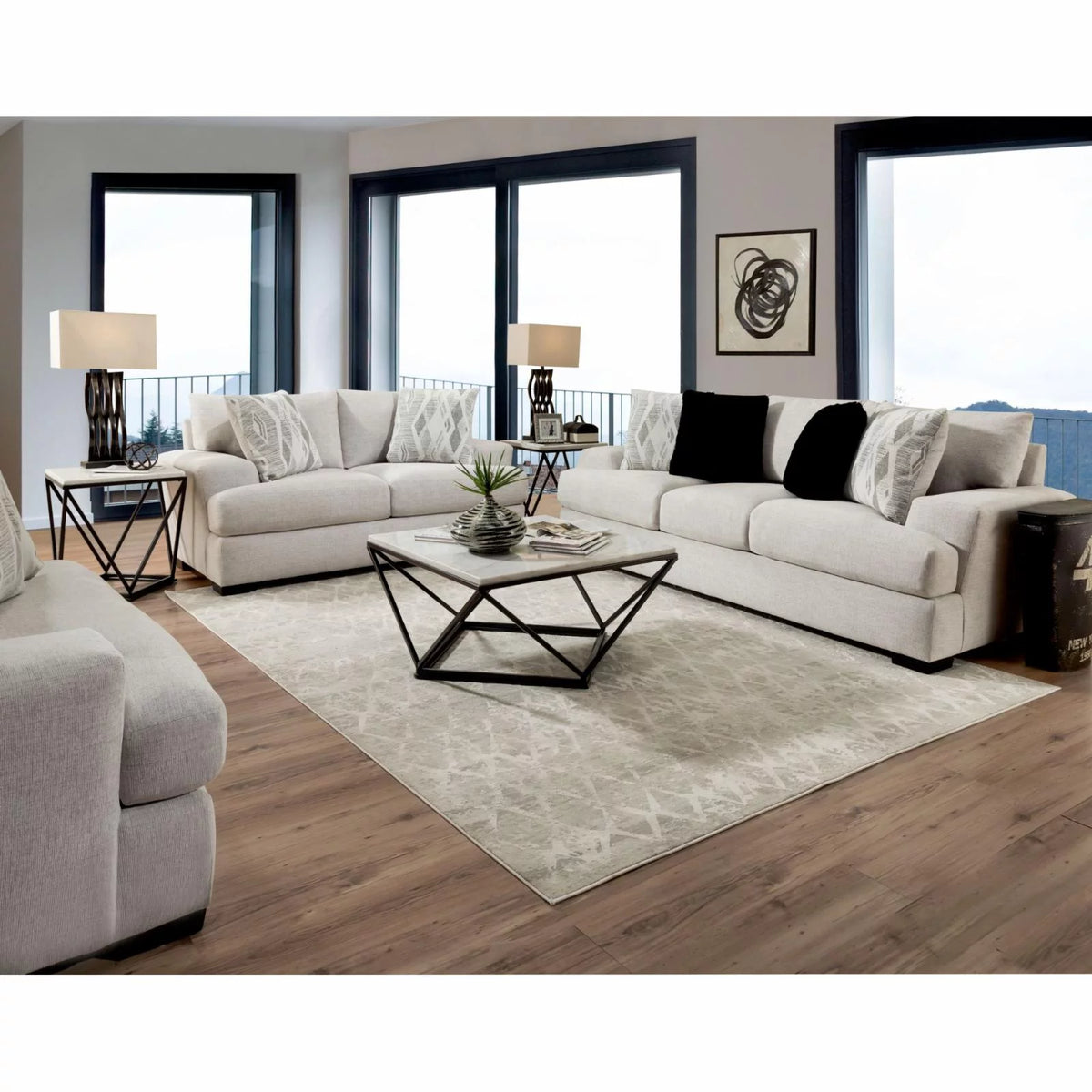 Wood Sofa with 4 Pillows C776909