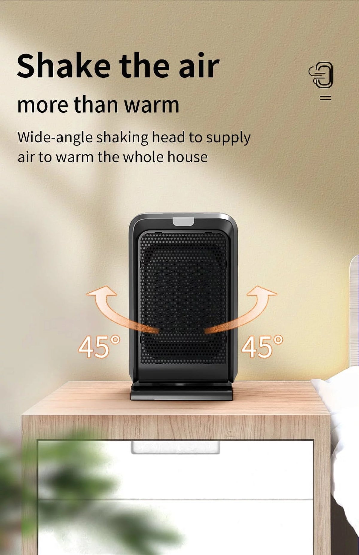 Portable Electric Space Heater with Remote Control and Timer 1000W I1203