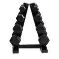 100 lb Cast Iron Hex Dumbbell Weight Set with Rack J509393
