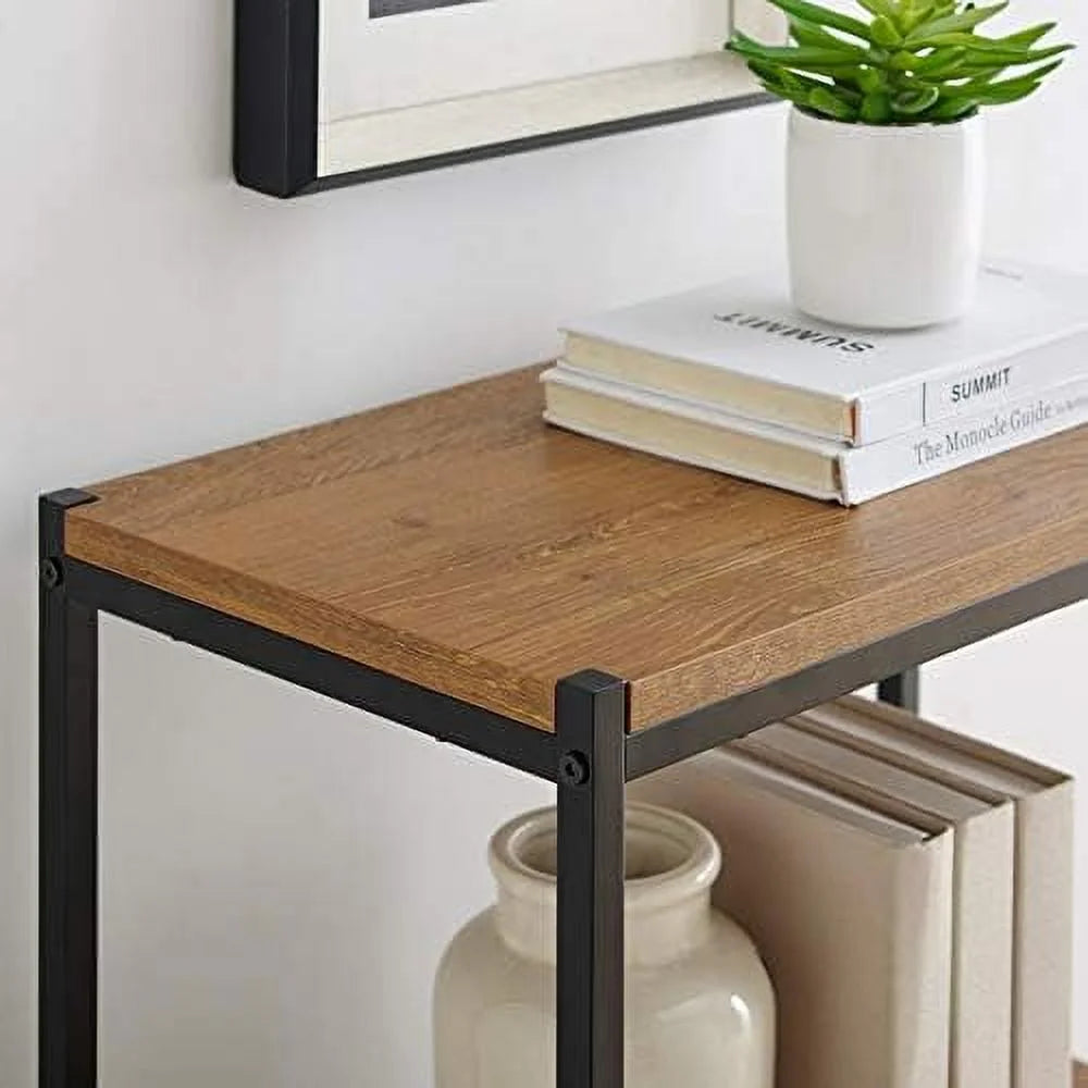 3 Tier Rustic Industrial Bookshelf with Open Shelves M99977