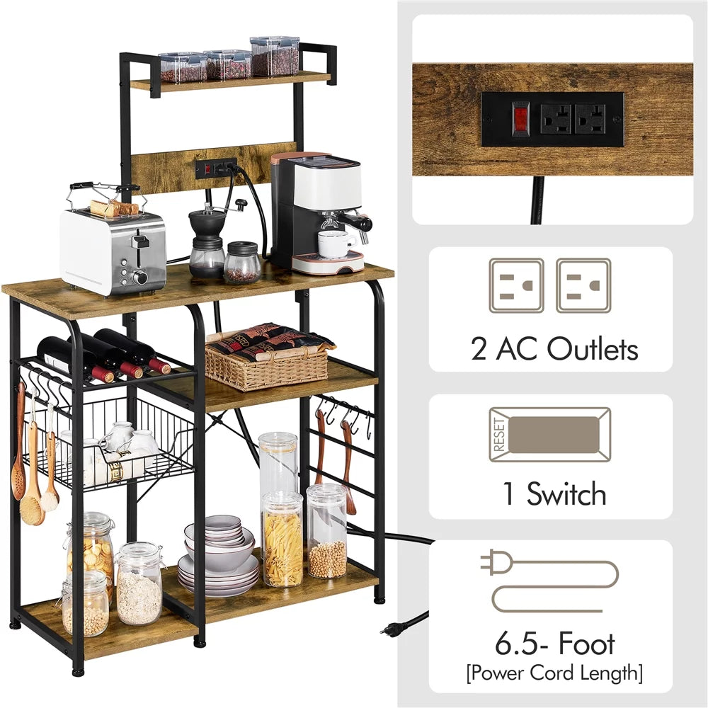 4-Tier Kitchen Baker's Rack with Power Outlet A4372