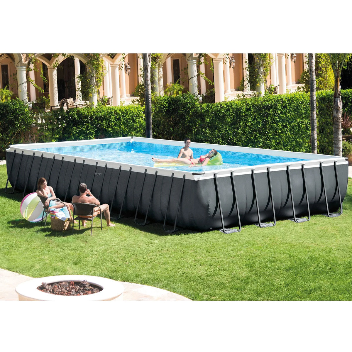 24' x 12' x 52 Rectangular Frame Swimming Pool with Pump P61650