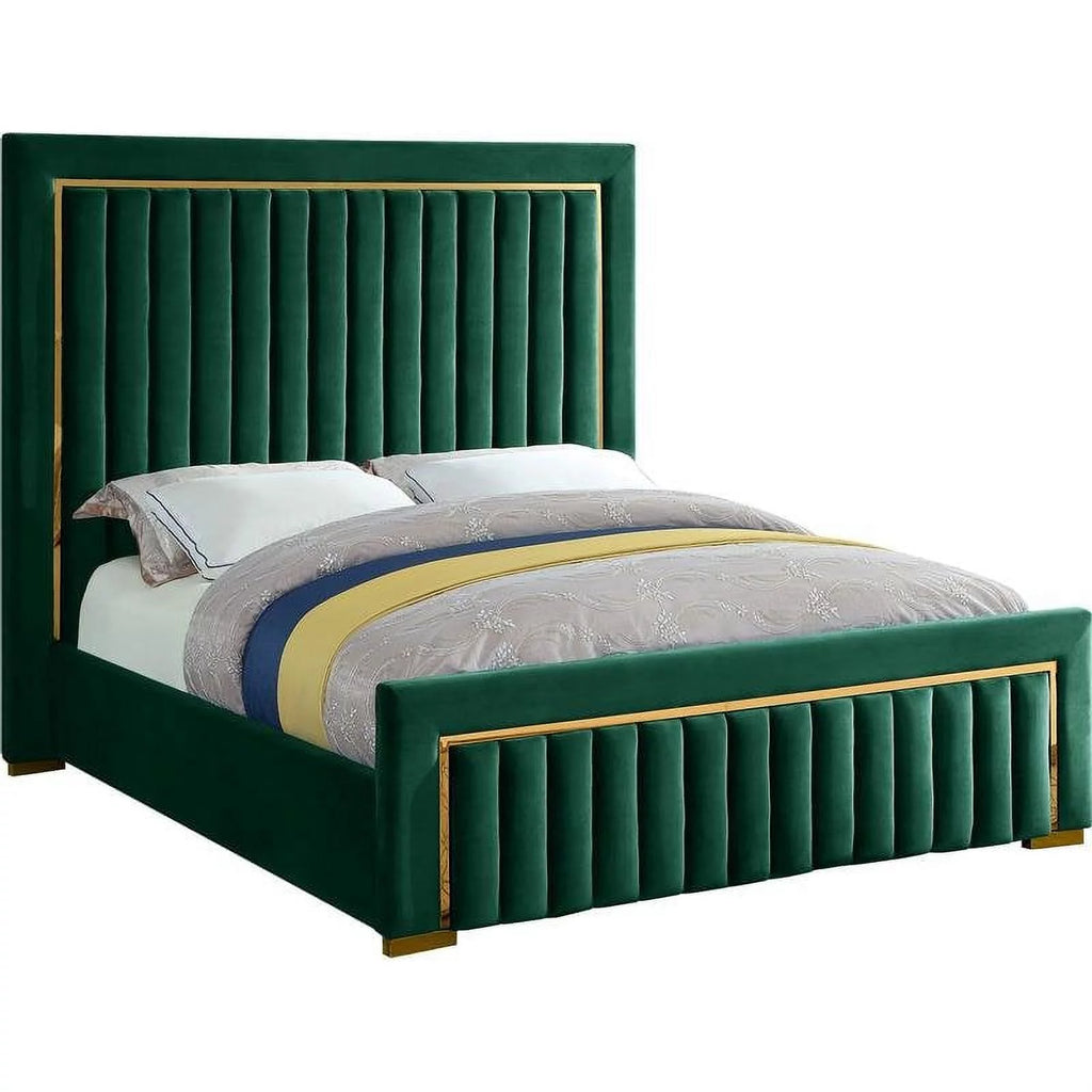 Solid Wood Velvet Queen Bed H569