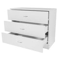 White 3 Drawer MDF Wood Nightstand F2054