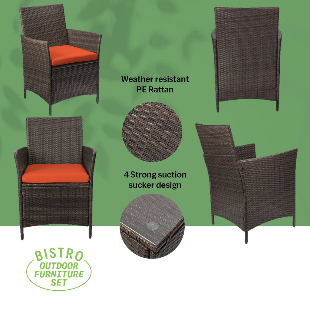 3 Piece Outdoor Furniture Set Orange E31911