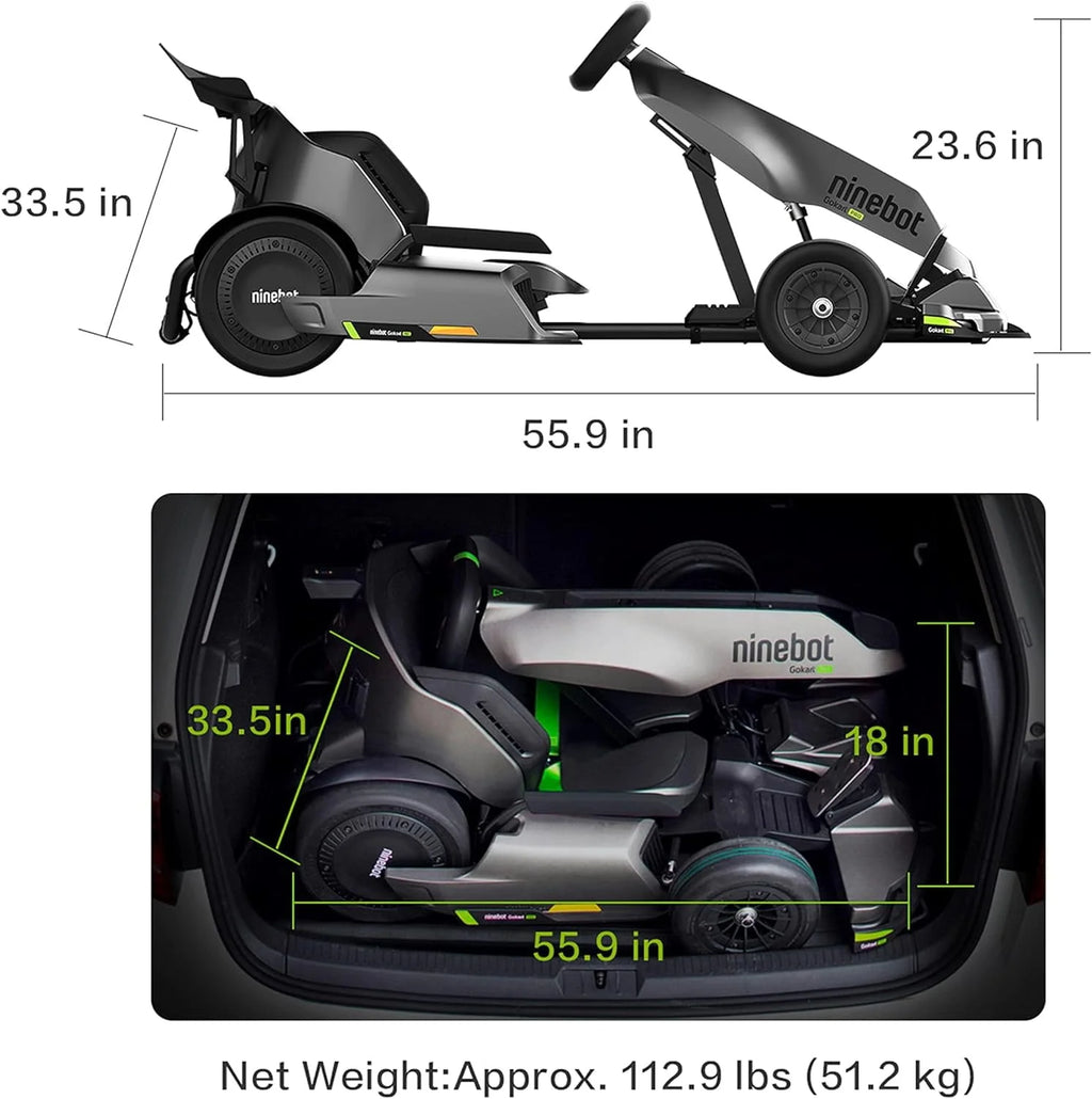 Electric GoKart, 23 Miles Range, 15.5MPH, 220lbs, Black Q846132