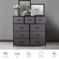 Rustic Brown 5 Drawer Fabric Dresser D86884