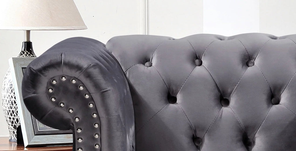 Velvet Rolled Arm Sofa J2803