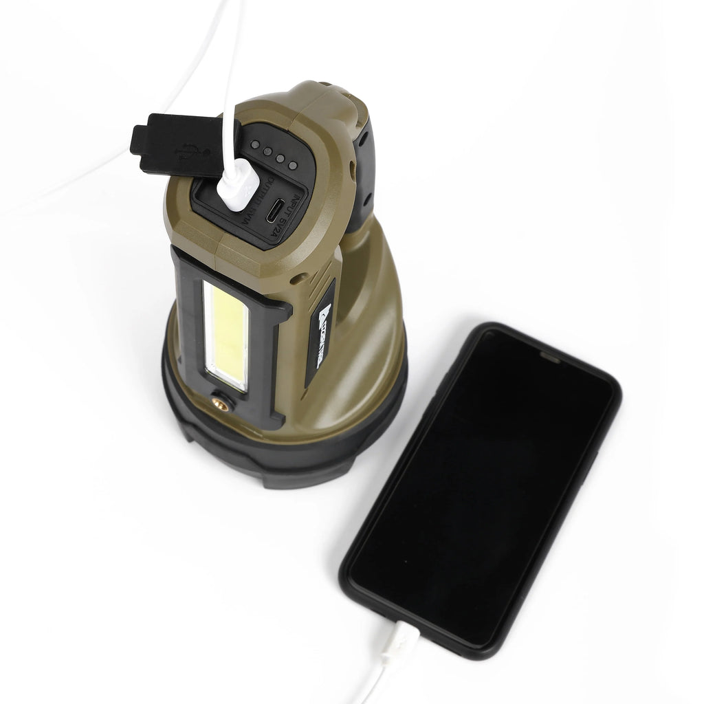 2000 Lumen Dual Source LED Rechargeable Spotlight with 5000 mAh Power Bank R60881