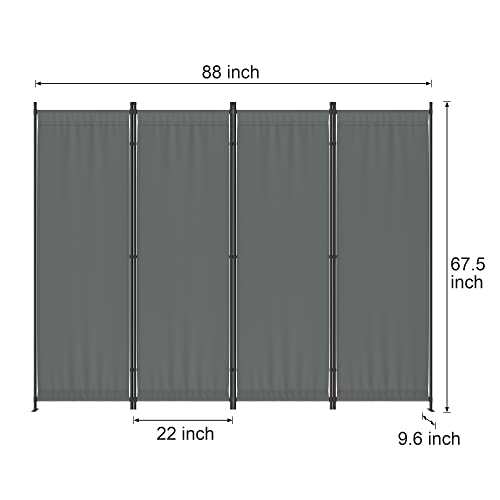 Black 4 Panel Folding Room Divider R482427