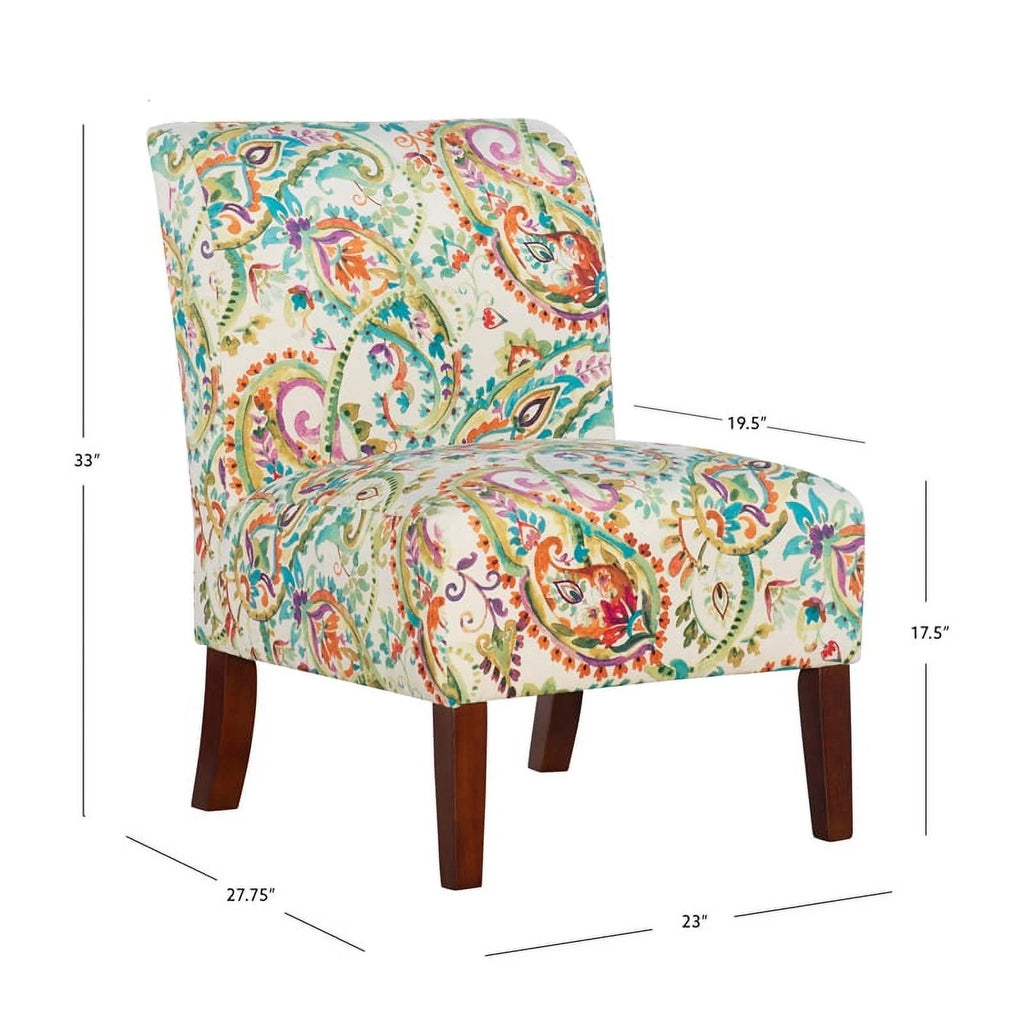 Multi-Color Upholstered Wood Slipper Chair O298