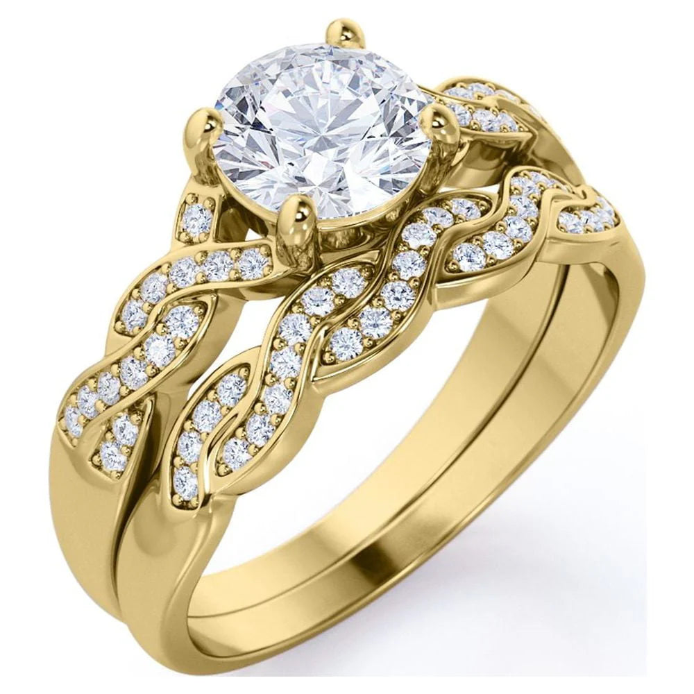 1.25 Carat Round Cut Moissanite Wedding Set Y61120