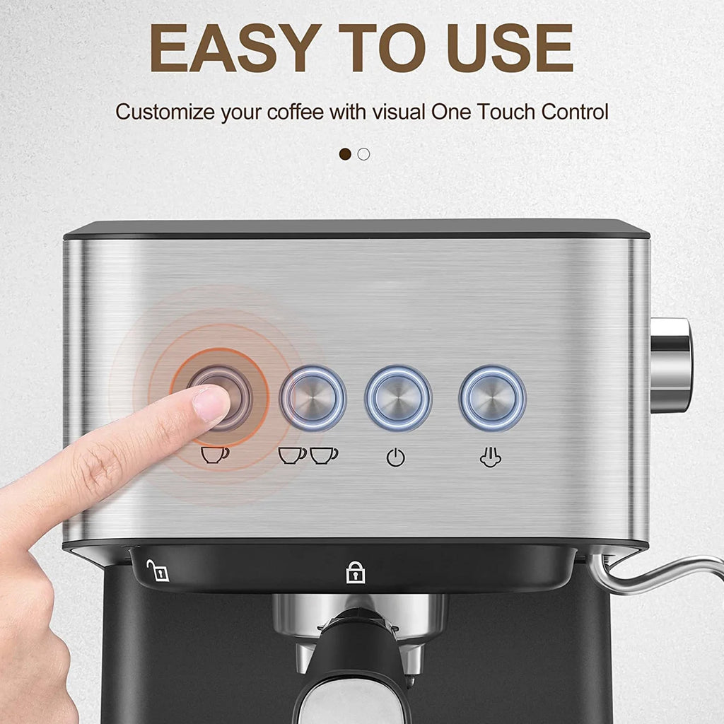 15 Bar Espresso Coffee Maker with Frother Wand B4158