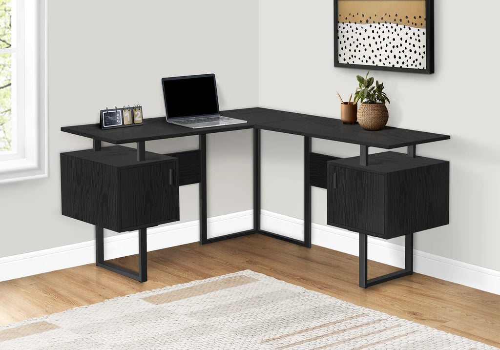 Black Laminate Corner Computer Desk U549