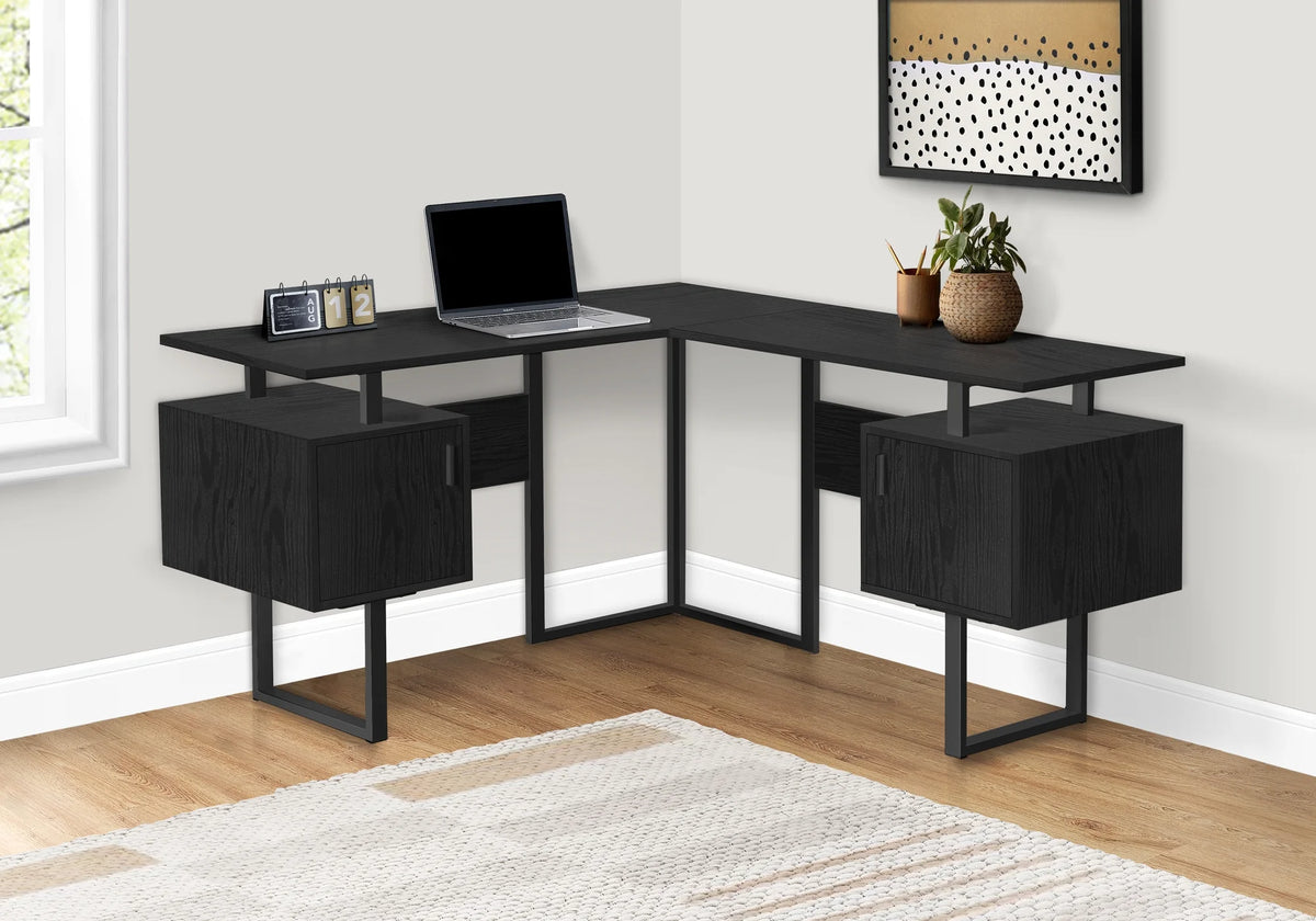 Black Laminate Corner Computer Desk U549