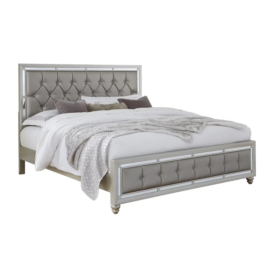 Silver Tufted Full Bed S445233