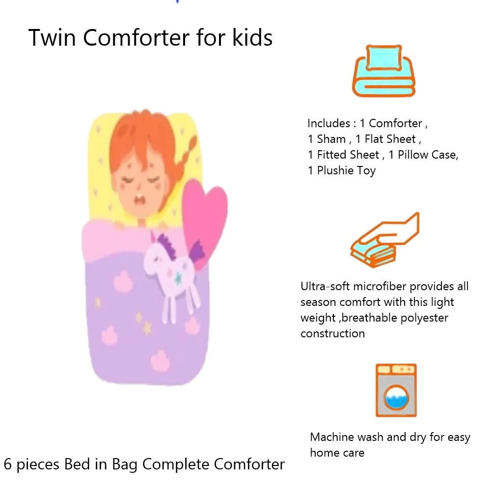 Twin Comforter with Sheet Set and Pillow Z270404