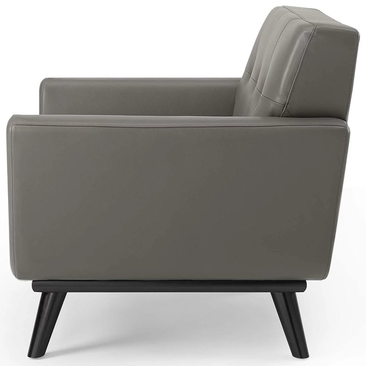 Grey Leather Accent Chair E290