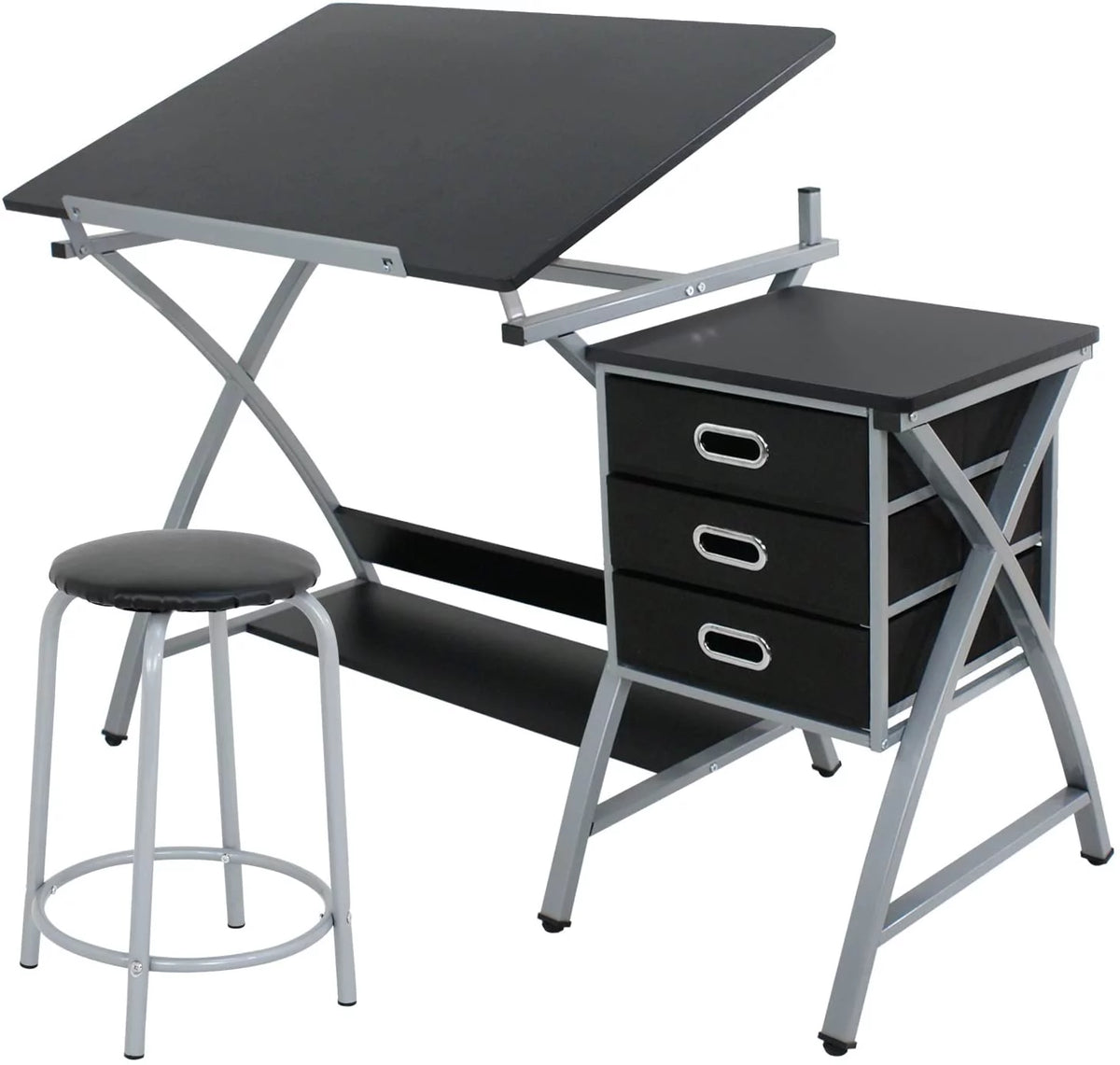 Height Adjustable Art Desk with 3 Storage Drawers W770