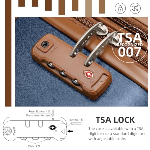 Expandable Hardshell 3 Piece Luggage Set with Spinner Wheels TSA Lock X21287
