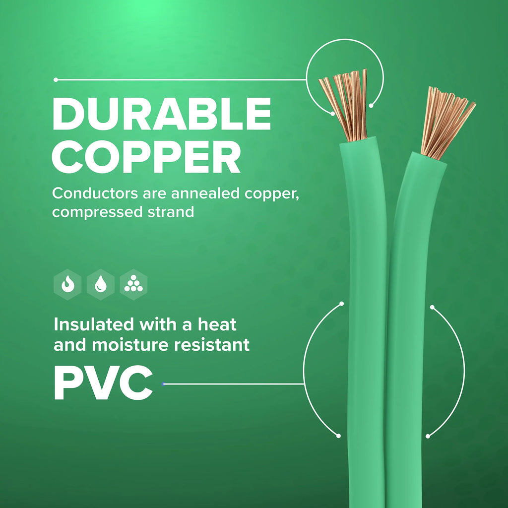 50 Feet 14 AWG Insulated Stranded Copper THHN THWN Wire Green B86415
