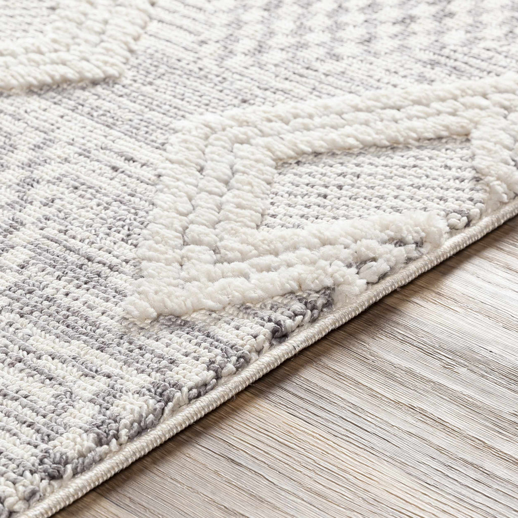Grey Beige Cream Polyester Area Rug 5'3" x 7'3" T53271