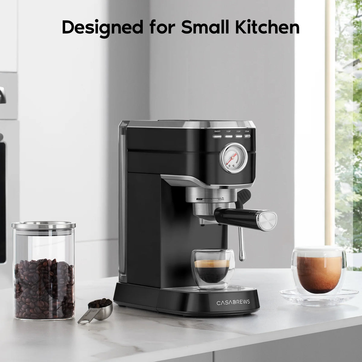 20 Bar Espresso Machine with Milk Frother, Stainless Steel J21637