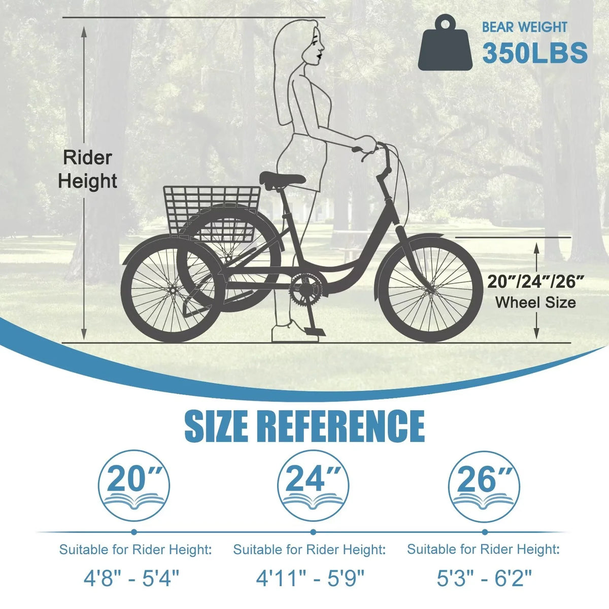 7 Speed 3 Wheel Adult Tricycles with Basket I4631