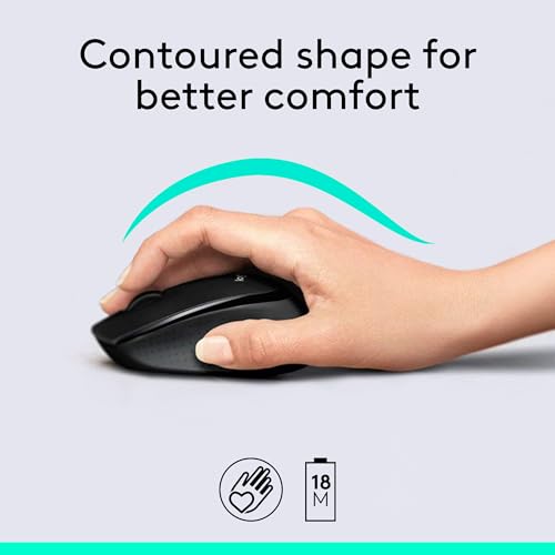 Wireless Keyboard and Mouse Combo with Palm Rest, Black L370659