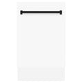 18 In. White Dishwasher with Matte Black Handle U6159