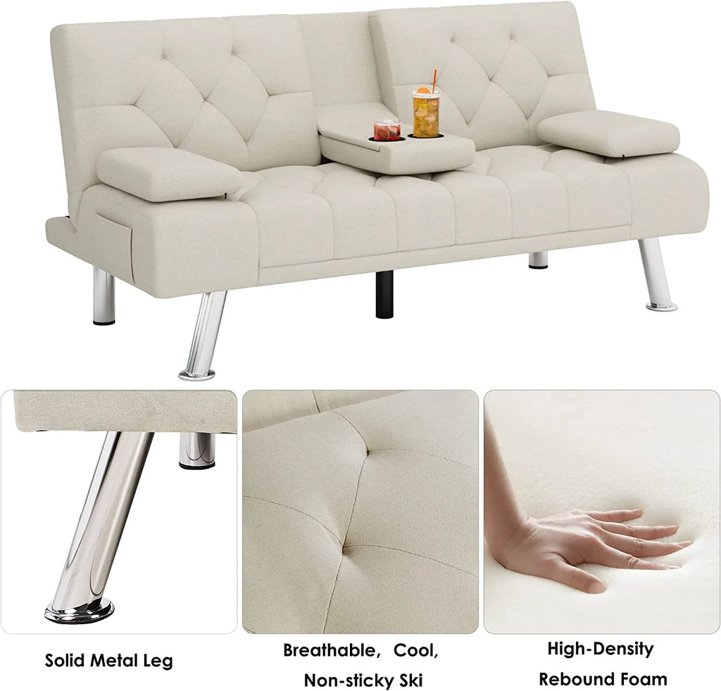 Gray Convertible Futon Sofa Bed N8742