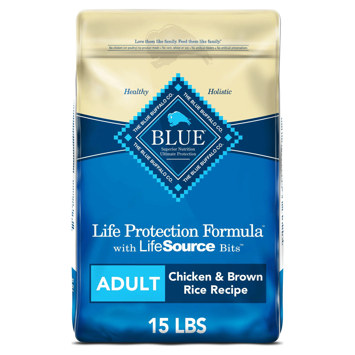Chicken and Brown Rice Dry Dog Food 15 lb. Bag O3940