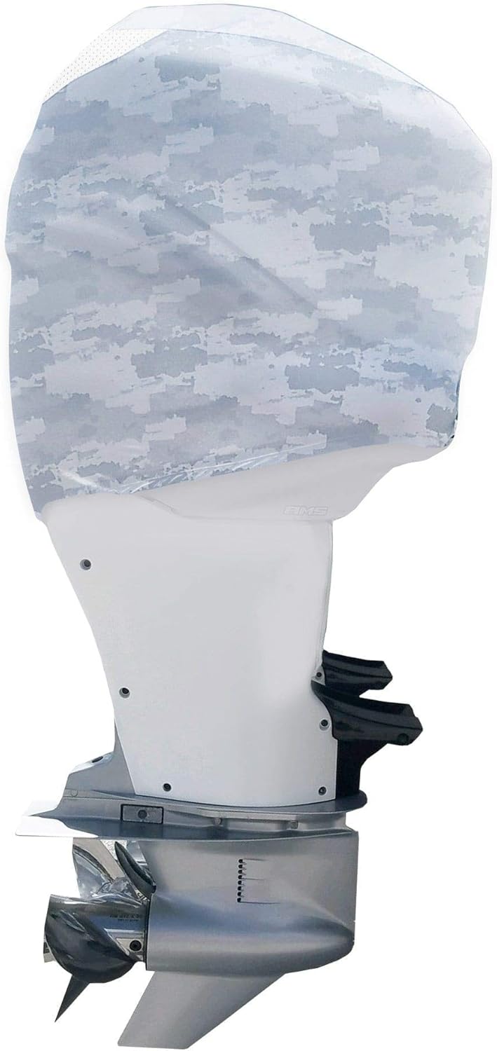 Grey Digital Camo Outboard Motor Cover Z831