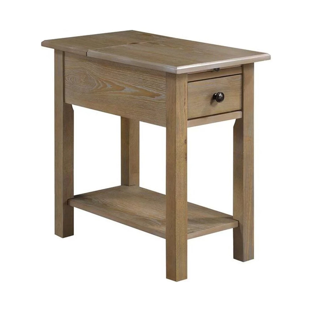 Driftwood Side Table with USB Charging Station E47014