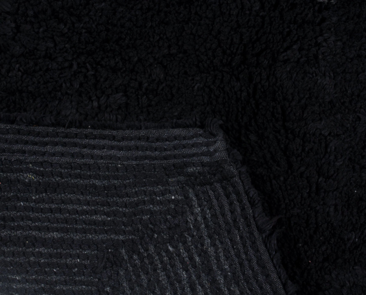 100% Cotton Tufted Non-Slip Bath Rug, 21"x34" Black E942084