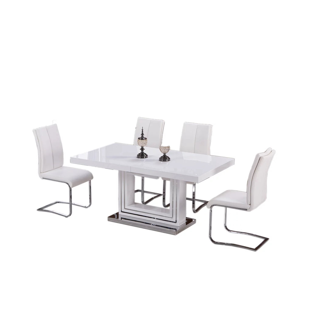 White 5-piece Solid Wood Dining Set G4302