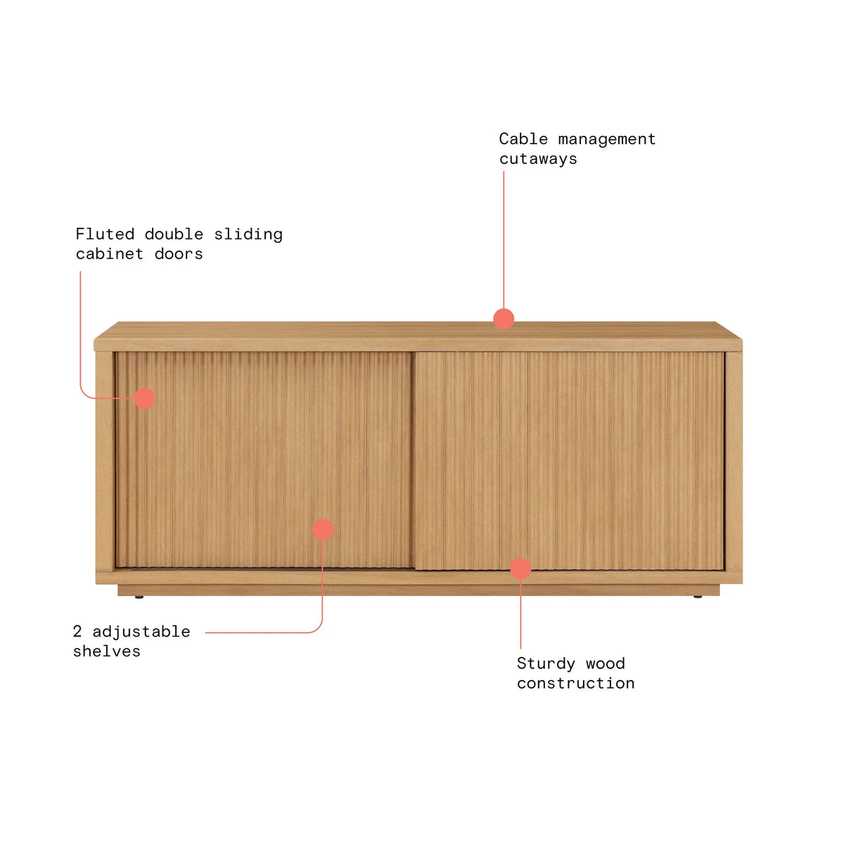 Fluted TV Stand for TVs up to 70" G2958