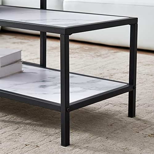 Set of 2 Faux Marble Nesting Coffee Table B9908
