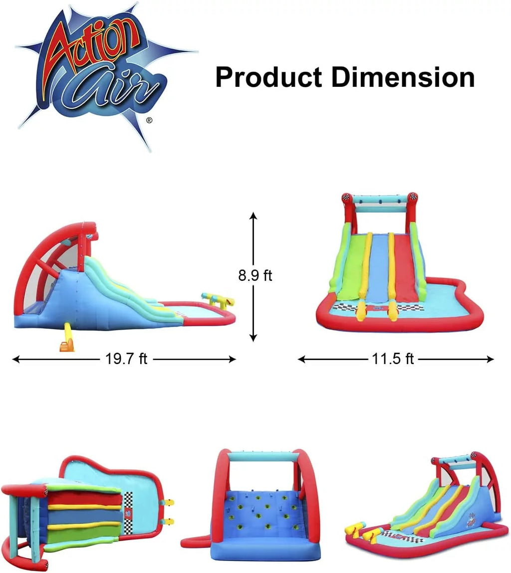 Inflatable Water Slide with Climbing Wall and Pool T25660