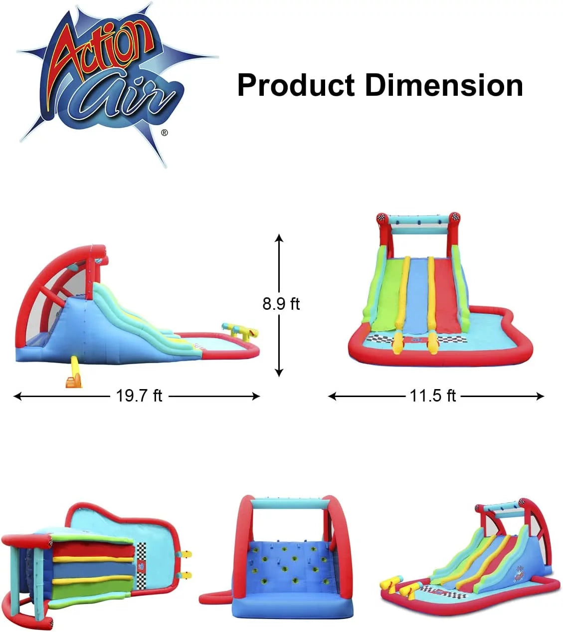 Inflatable Water Slide with Climbing Wall and Pool T25660