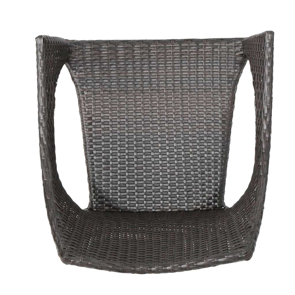 5 Piece Wicker Dining Set with Foldable Table and Stacking Chairs S82358