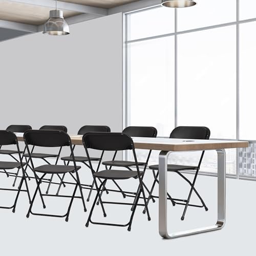 White Plastic Folding Chairs Set of 10 F923801