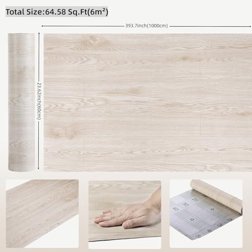 Peel and Stick Vinyl Floor Tile Roll Wood Plank Sticker O8752