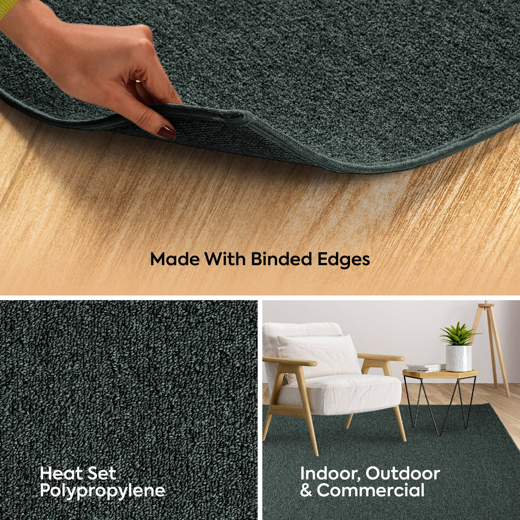 Teal 4' x 44' Indoor/Outdoor Runner Rug W7223