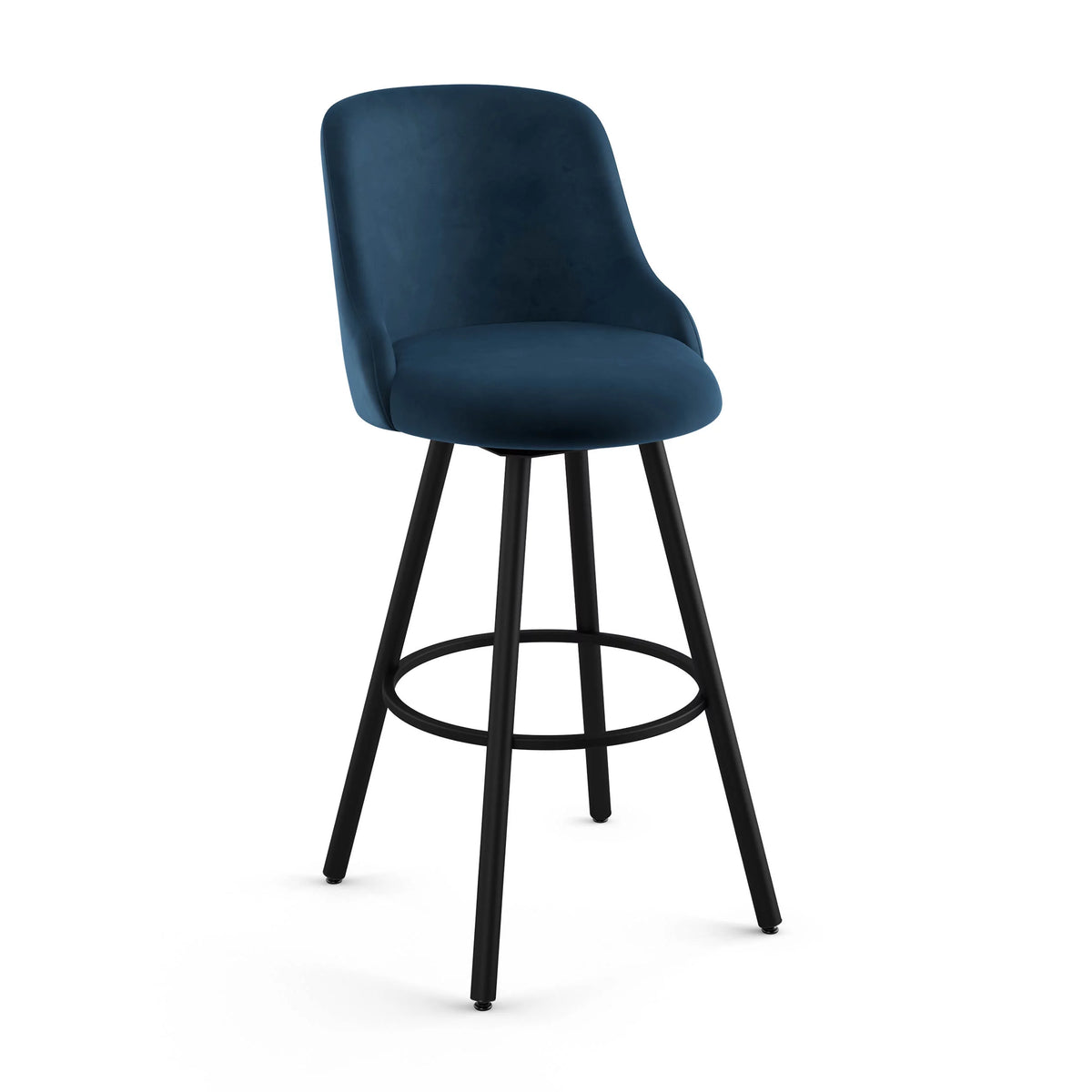 Dark Blue Velvet Swivel Counter Stool D155009