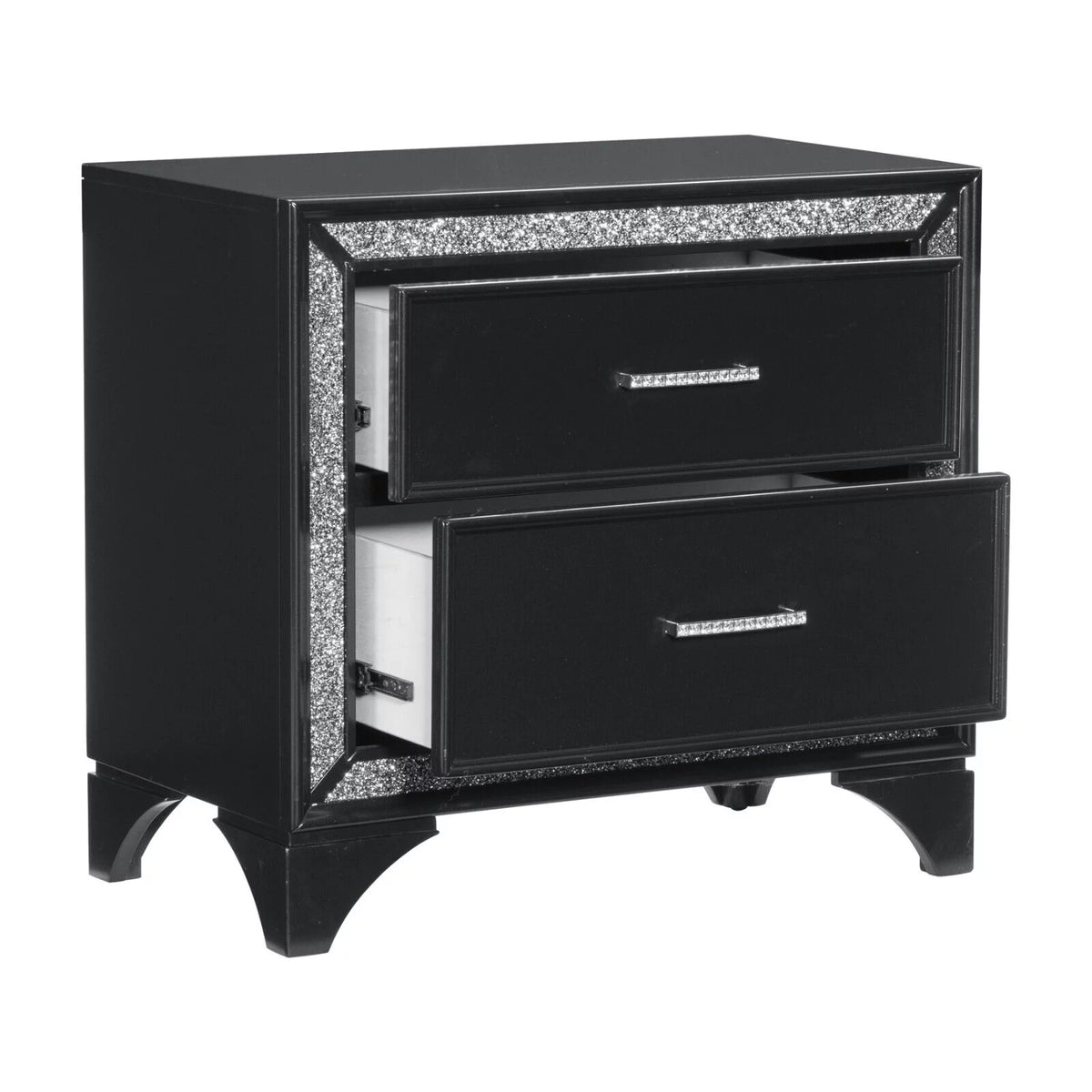 Queen Bed with LED Headboard and Nightstands M2185