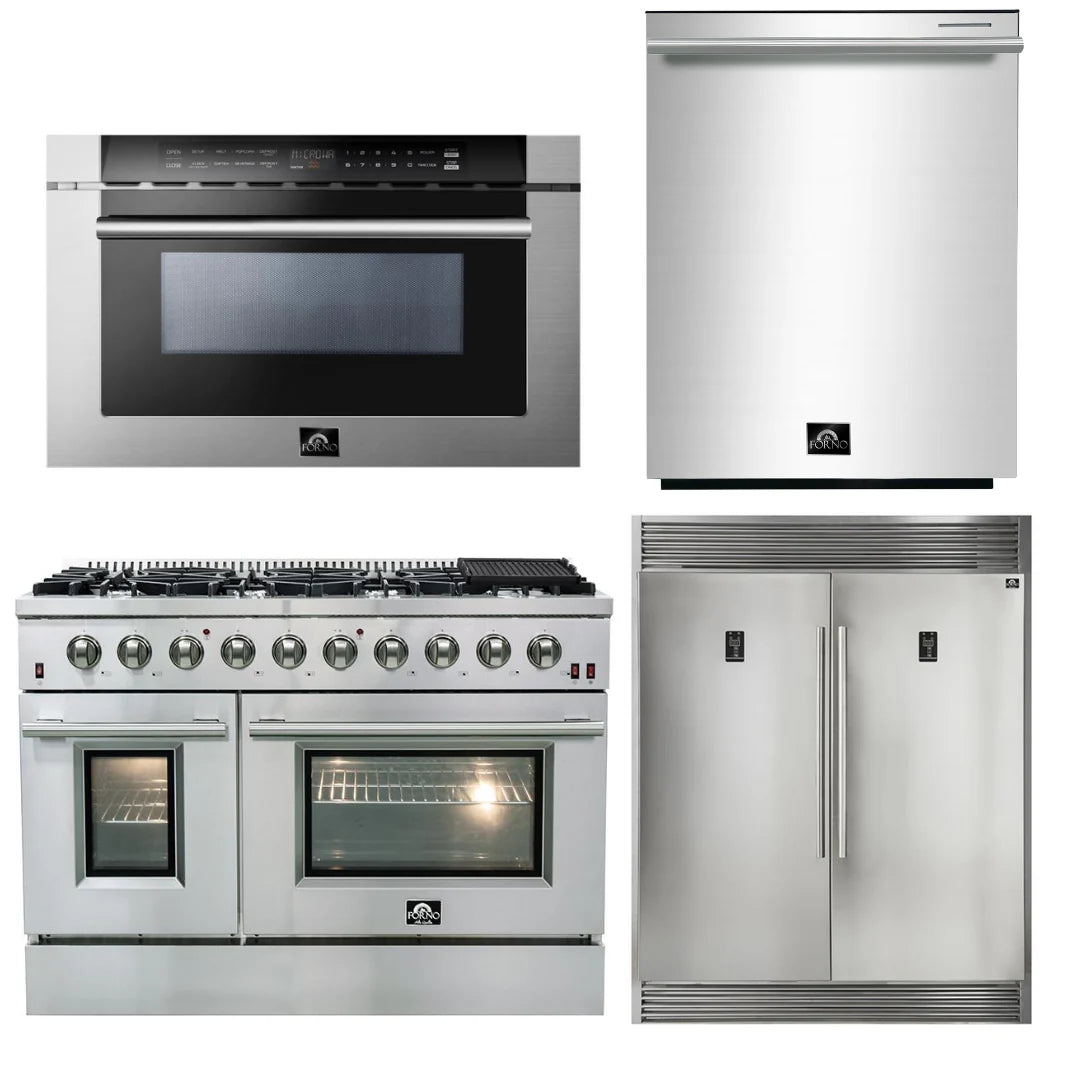 48 Inch Gas Range, 60 Inch Refrigerator, Microwave Drawer, Dishwasher O1809